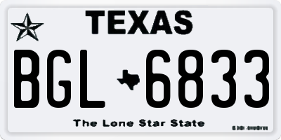 TX license plate BGL6833