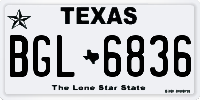 TX license plate BGL6836