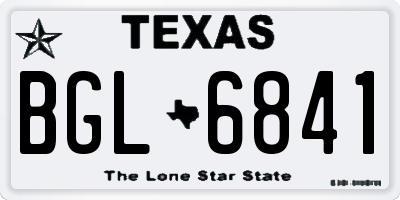 TX license plate BGL6841