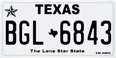 TX license plate BGL6843