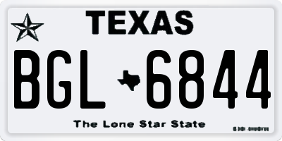 TX license plate BGL6844