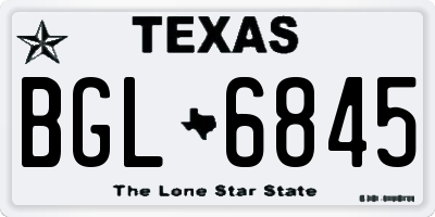 TX license plate BGL6845