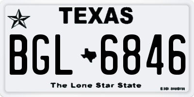 TX license plate BGL6846