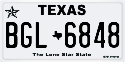 TX license plate BGL6848