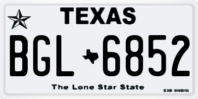 TX license plate BGL6852