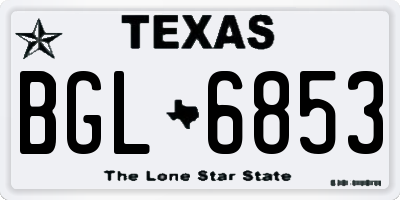 TX license plate BGL6853