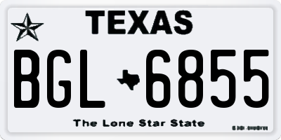 TX license plate BGL6855