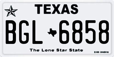 TX license plate BGL6858