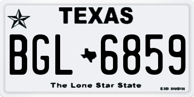 TX license plate BGL6859