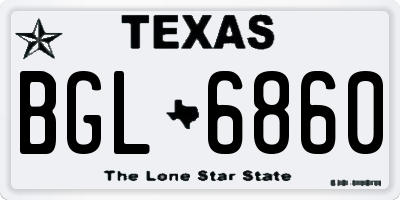 TX license plate BGL6860