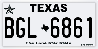 TX license plate BGL6861
