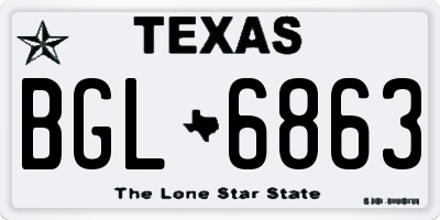 TX license plate BGL6863