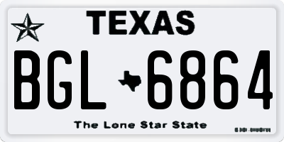 TX license plate BGL6864