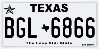 TX license plate BGL6866