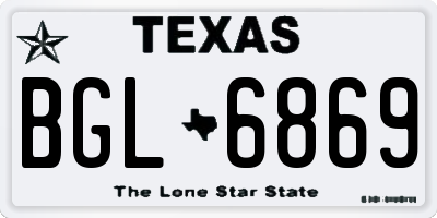 TX license plate BGL6869