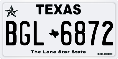 TX license plate BGL6872