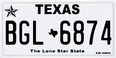 TX license plate BGL6874