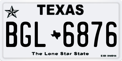 TX license plate BGL6876