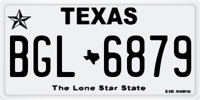 TX license plate BGL6879