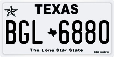 TX license plate BGL6880