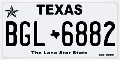 TX license plate BGL6882