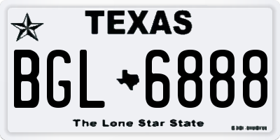 TX license plate BGL6888