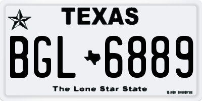 TX license plate BGL6889