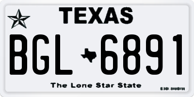 TX license plate BGL6891