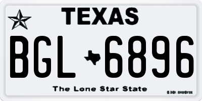 TX license plate BGL6896