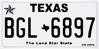 TX license plate BGL6897