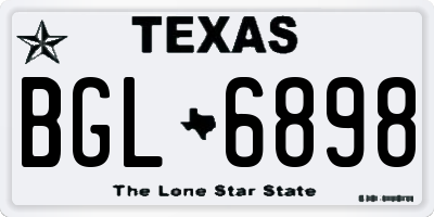 TX license plate BGL6898
