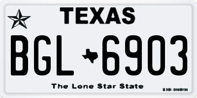 TX license plate BGL6903