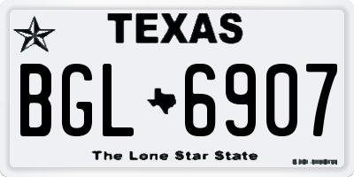 TX license plate BGL6907
