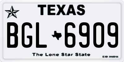 TX license plate BGL6909