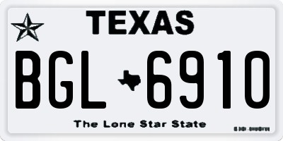 TX license plate BGL6910