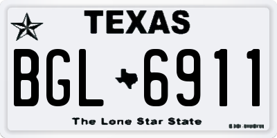 TX license plate BGL6911