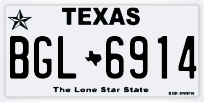 TX license plate BGL6914