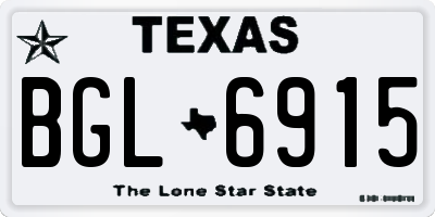 TX license plate BGL6915