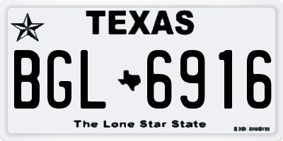TX license plate BGL6916