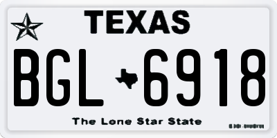 TX license plate BGL6918