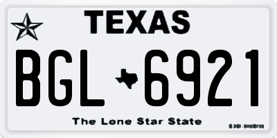 TX license plate BGL6921