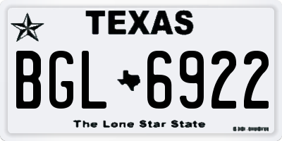 TX license plate BGL6922
