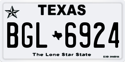 TX license plate BGL6924