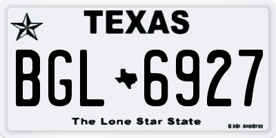 TX license plate BGL6927