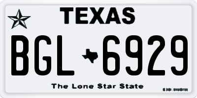 TX license plate BGL6929