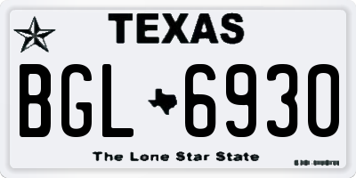 TX license plate BGL6930