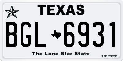 TX license plate BGL6931