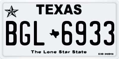 TX license plate BGL6933