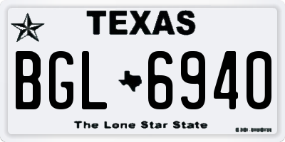TX license plate BGL6940