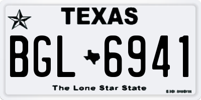 TX license plate BGL6941